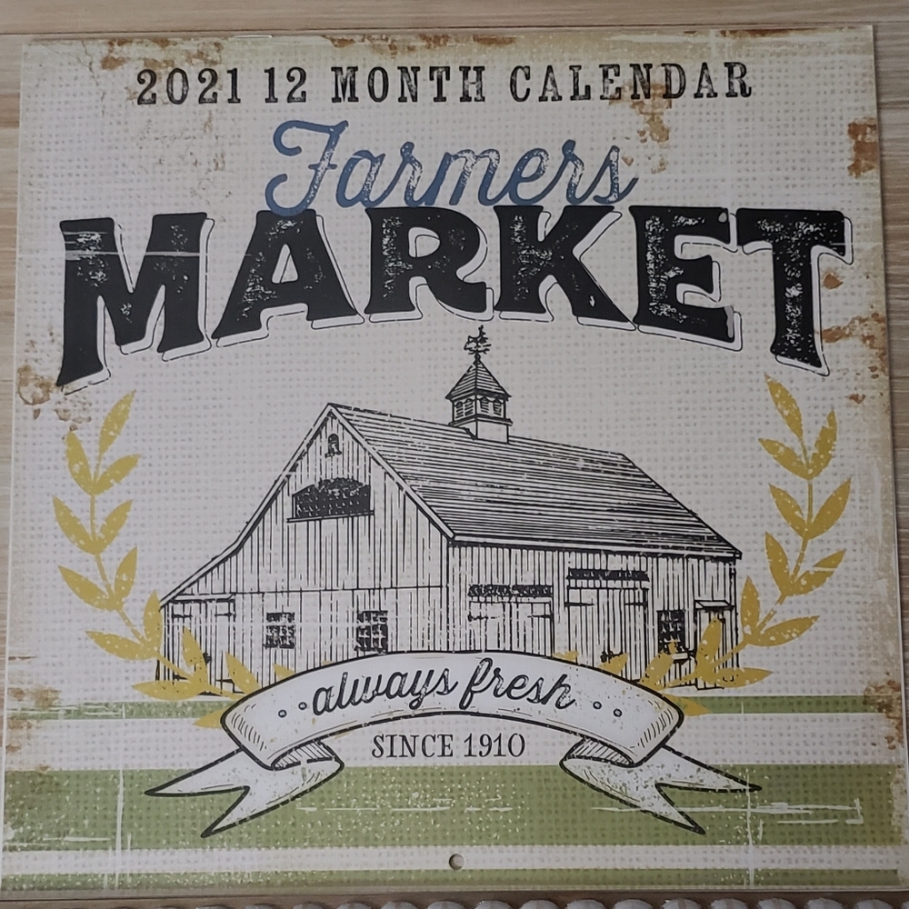 2021 Farmers Market 12 month. Wall Calendar